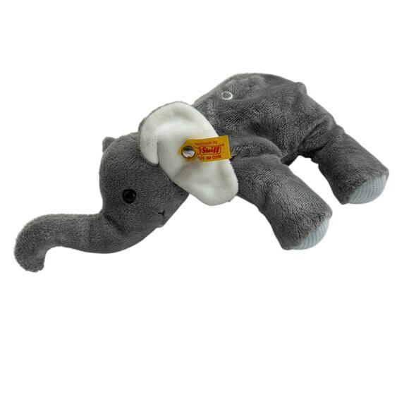 STEIFF Trampili Elephant Heat Cushion Plush Stuffed Animal Gray White Ear Tag - Picture 1 of 9